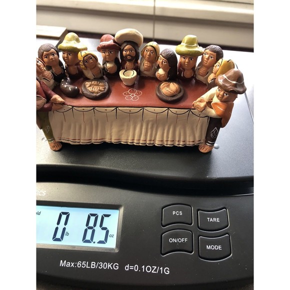 Last Supper Apostles Jesus Pottery Peruvian Religious FolkArt Figure DecorEaster - Picture 10 of 11